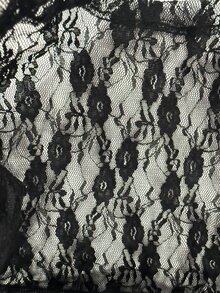 Elenzga Plus Size Women's Fashion Elegant Formal Party Cocktail Black Lace Patchwork Ribbed Knit A-Line Regular Fit Long Sleeve Dress Wedding Wedding Autumn - Black - View 7