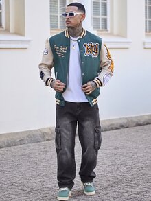 Devon Thys 男士休闲简约口袋设计牛仔裤，垃圾摇滚 - 黑色 - 查看 6