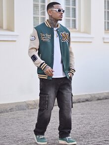 Devon Thys 男士休闲简约口袋设计牛仔裤，垃圾摇滚 - 黑色 - 查看 4
