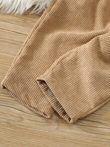 SHEIN 男嬰 2件組秋冬休閒百搭綠色格紋襯衫套裝，嬰兒冬季襯衫套裝，聖誕 - 綠色 - 查看 5