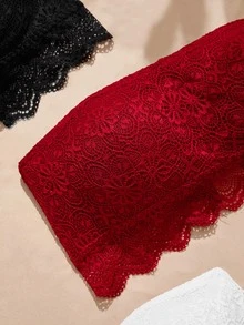 Charlaine Set Bra Tanpa Tali Renda Romantis 3 Potong - MultiWarna - View 5