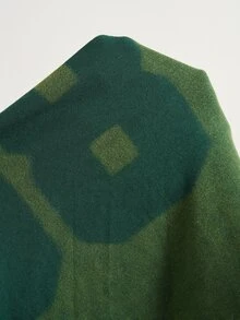 Bohemela 休閒街頭風女款針織衛衣，圖案純色，不對稱肩領，長袖寬鬆版型，旅行綠，秋季 - 綠色 - 查看 8