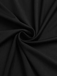 Sunnyshic Women's Black Elegant Sleeveless Mermaid Long Dress With Contrast Lace Waist - Matte Black - View 3