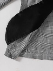 2pcs/Set Teen Boy Gentleman Suit Single Layer All Black Premium Blazer Long Pants, Elegant Formal Wear For Birthday Party Summer Wedding - Grey - View 5