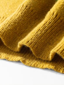 Manfinity Hypemode Men's Letter Print Crew Neck Long Sleeve Loose Casual Streetwear Streetstyle Sweater Back-To-School Vacation Work Green And Yellow Autumn - Mustard Yellow - View 7