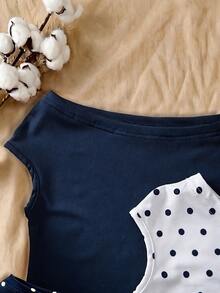 Sparklyn Set 3 Potong Kaos Off-Shoulder Pas Badan Multi-Warna untuk Anak Perempuan Remaja, Musim Panas, Kasual, Pakaian, Nyaman, Sehari-hari, Minimalis - Navy Blue - View 7