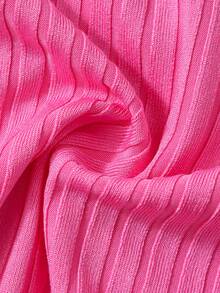 Tween Girls Waist Hot Pink Summer Cute Birthday Ruffled Cap Sleeve Ribbed Mesh Round Neck Princess Mini Dress With Belt For Halloween, Graduation, ... - Hot Pink - View 9