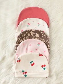 SHEIN 15件組新生女嬰連身褲褲子帽子套裝，可愛粉紫色貓咪愛心星星印花，長袖肩開口式，常規版，穿脫式，適合洗禮、春季、假期、秋季 - 彩色 - 查看 6