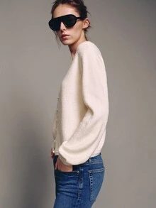 MOTF PREMIUM Women's Solid Color Casual Versatile Daily Cardigan - Apricot - View 5