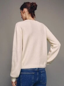 MOTF PREMIUM Women's Solid Color Casual Versatile Daily Cardigan - Apricot - View 2