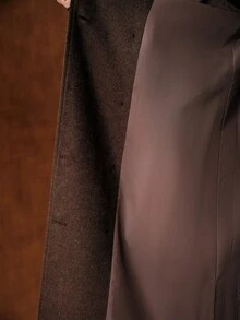 MOTF PREMIUM WOMEN'S SOLID COLOR FASHION VERSATILE CAPE OVERCOAT - Dark Grey - View 8