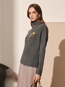 MOTF PREMIUM WOMEN'S AUTUMN/WINTER ALL-MATCH VERSATILE KNIT SWEATER - Grey - View 5