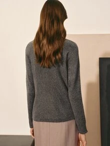 MOTF PREMIUM WOMEN'S AUTUMN/WINTER ALL-MATCH VERSATILE KNIT SWEATER - Grey - View 4