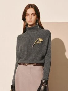 MOTF PREMIUM WOMEN'S AUTUMN/WINTER ALL-MATCH VERSATILE KNIT SWEATER - Grey - View 3