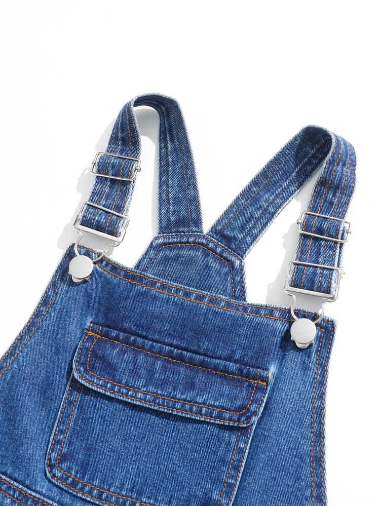 Plus Size Boys' Denim Bib Overalls And Jumpsuit Autumn Fall - Medium Wash - View 3