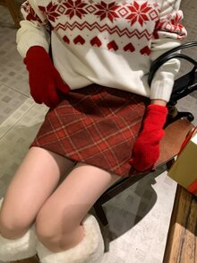 DAZY Women's Casual Plaid Skirt, Autumn/Winter - Burgundy - View 6