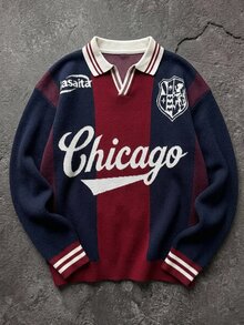 Manfinity EMRG Men's Streetwear Colorblock Fashion Ribbed Long Sleeve Sweater Y2k Couple Matching Outfit Fall - Multicolor - View 5