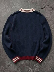 Manfinity EMRG Men's Streetwear Colorblock Fashion Ribbed Long Sleeve Sweater Y2k Couple Matching Outfit Fall - Multicolor - View 6
