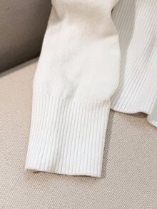 Franclia 秋季新款修身V领撞色优雅女士开衫 - 彩色 - 查看 5