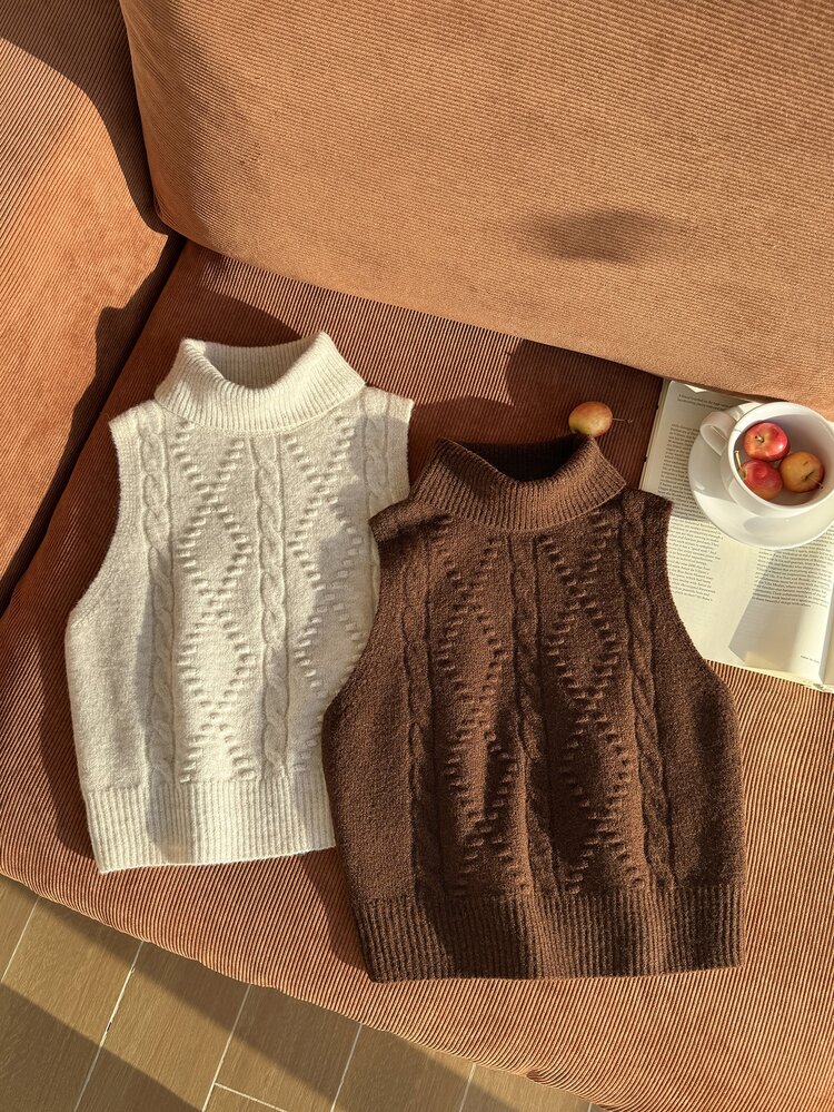Tween Girl Solid Color Casual Versatile Daily Wear Knit Tops 2pcs Set Pullover - Multicolor - View 3