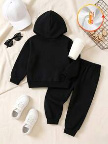 Baby Boys Sweatshirt Sets Street Black White Number 32 Print Long Sleeve Hooded Loose Pants Autumn Family Matching Racing - Multicolor - View 6