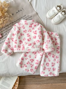 SHEIN 女嬰灰色印花T恤套裝套裝 - 彩色 - 查看 2