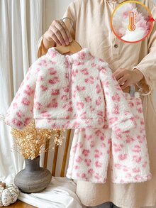SHEIN 女嬰灰色印花T恤套裝套裝 - 彩色 - 查看 3