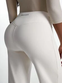 Innovista Innovista Legging Olahraga Harian Wanita Warna Polos dengan Belahan Samping - Krem - View 9
