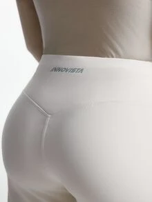 Innovista Innovista Legging Olahraga Harian Wanita Warna Polos dengan Belahan Samping - Krem - View 13