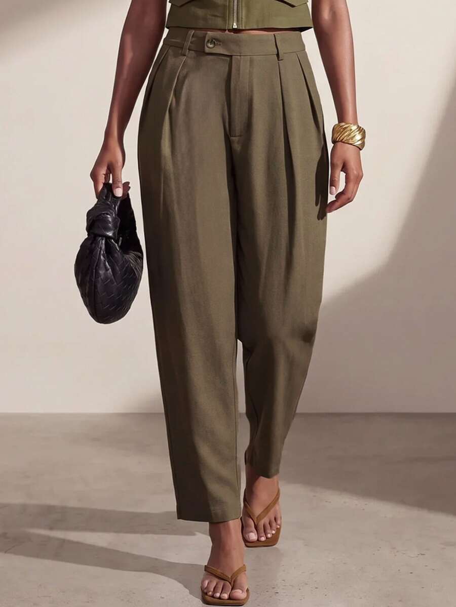 Zivah Early Fall New Arrival Women's Casual Olive Green Pencil Trousers ...