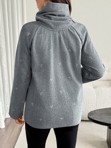 SHEIN Jaket 3-in-1 Kasual untuk Ibu Hamil dengan Motif Pita, Cocok untuk Sehari-hari di Musim Gugur - Grey - View 9