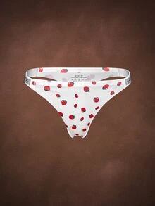 Bella Beso Paquete de 5 bragas tipo tanga sin costuras cómodas y suaves a la piel con decoración de diamantes LOVE y estampado sexy y dulce para mujeres - Multicolor - Ver 5