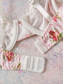 Elorette Women's Pattern Print Bra And Panty Set - Multicolor - View 4