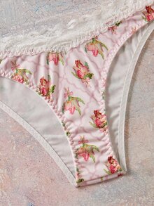 Elorette Women's Pattern Print Bra And Panty Set - Multicolor - View 5