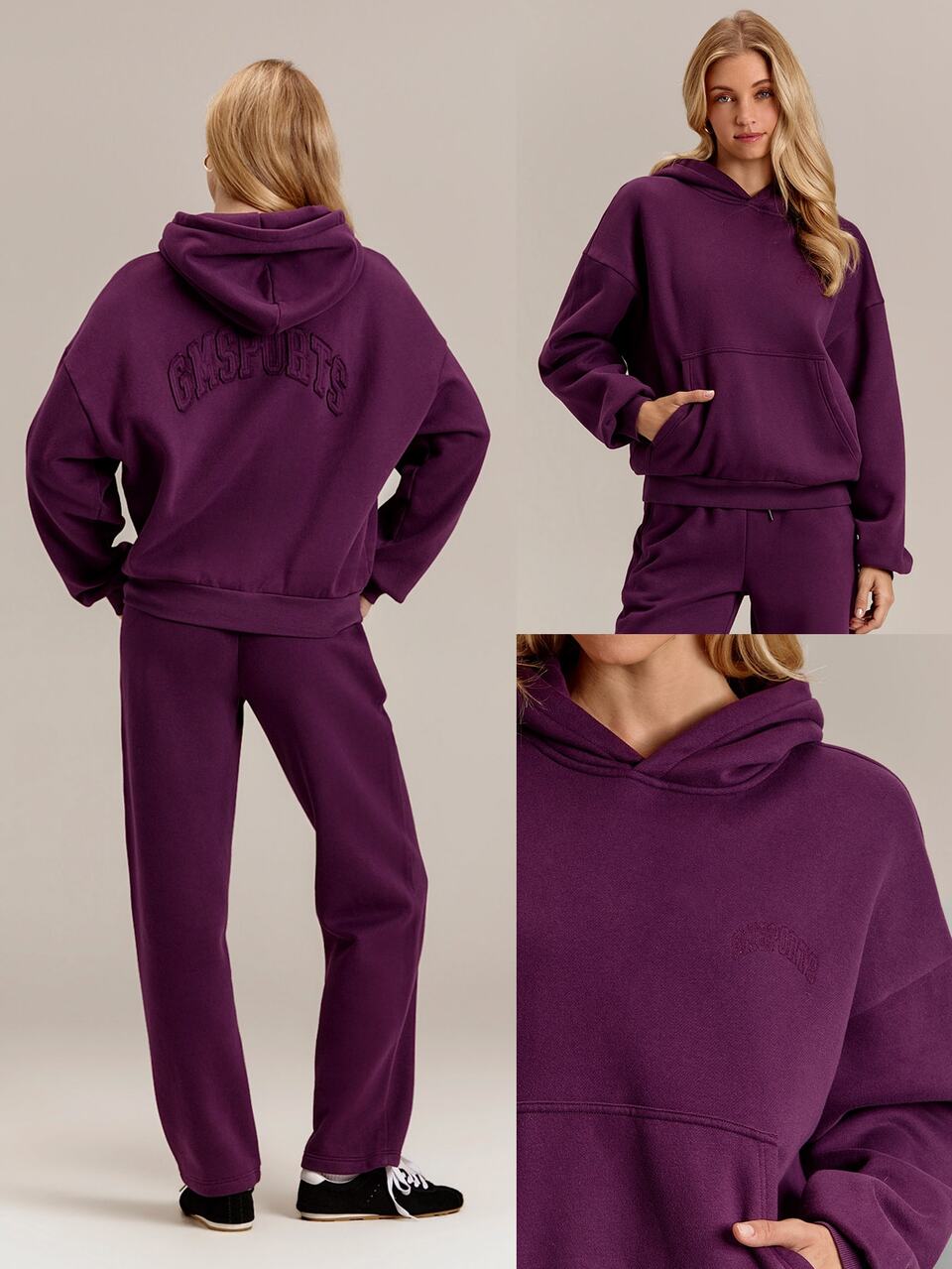 Everyday Fleece Fireside Hoodie With Tonal Back Embroidery & Dropped Shoulders Relaxed Fit Daily Casual Fall Winter Outdoor Wear