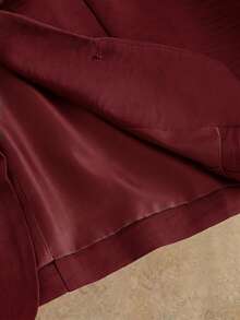 HIMLAND Men's Woven Fashion Casual Loose Long Sleeve Blazer And Straight Leg Elastic Waist Pants 2 Pieces Set - Burgundy - View 10
