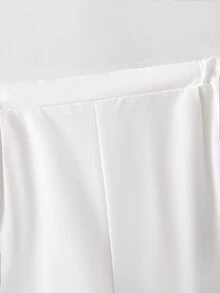 TeenGirl Elegant Casual Cute Sets Colorblock Design Spaghetti Waist Asymmetric Trim Sleeveless Minimalist Party Formal Concert White Summer - White - View 3
