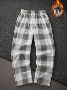 Mainfolk Men's Drawstring Waist Casual Straight Leg Sweatpants White Brown Streetwear,Baggy,Loose Sweatpants,Wide Leg Sweatpants Halloween Winter Party Autumn - Multicolor - View 4