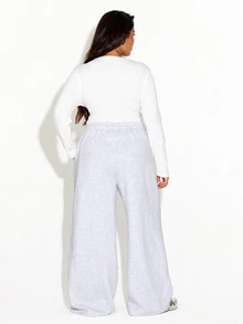 FASHION SZN ICE GREY WIDE LEG JOGGERS - Light Grey - View 2