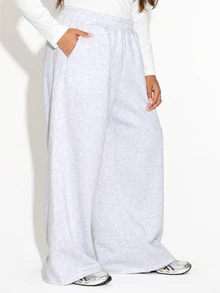 FASHION SZN ICE GREY WIDE LEG JOGGERS - Light Grey - View 1