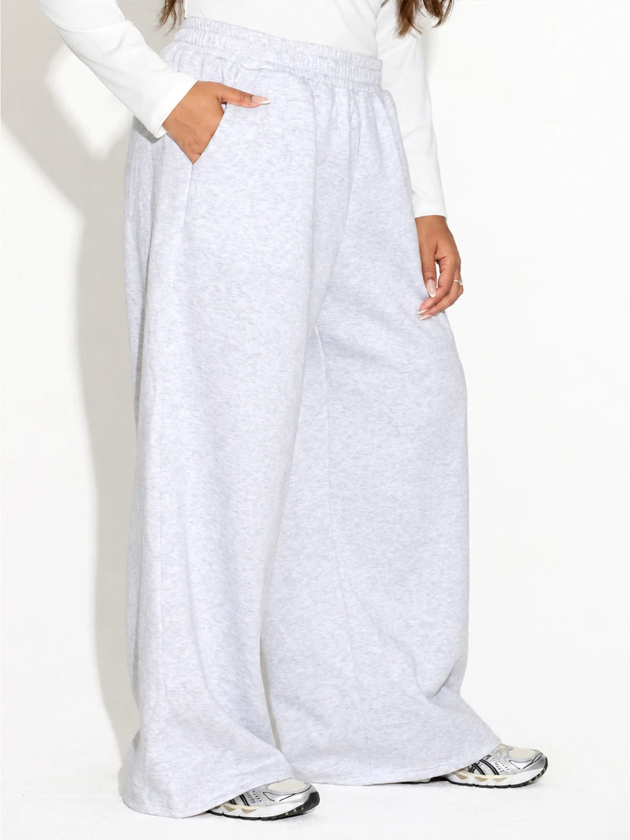 FASHION SZN ICE GREY WIDE LEG JOGGERS - Light Grey - View 1