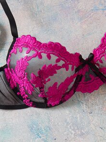 Elorette 4pcs Women's Sexy Lingerie Set - Hot Pink - View 5