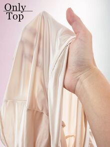 Amplova Sexy Elegant Y2K Women's Fitted Bodycon Deep V-Neck Criss-Cross Satin Top Night Out Date Night Going Out Cream White Fall - Apricot - View 16
