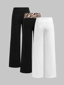 SHEIN Kids 3PCS Tween Girls Pants - Multicolor - View 4