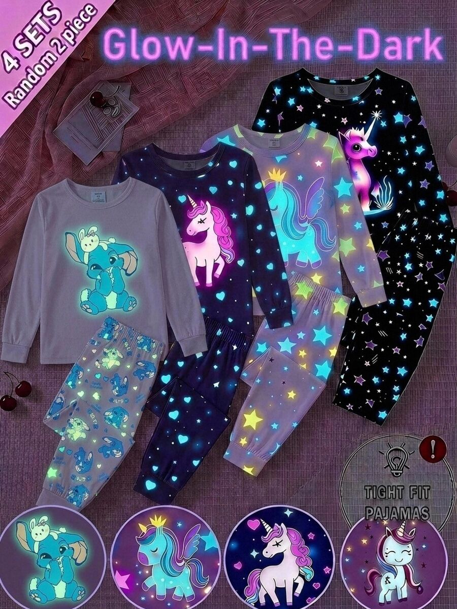 SHEIN Young Girls Young Girl Autumn/Winter Cute Cartoon Rabbit Fashion Versatile Party Long Sleeve Long Pants Set, Daily Home Wear, Slim Fit