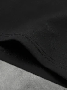BATMAN X SHEIN Manfinity EMRG Men's High Neck Long Sleeve Cartoon Embroidered Slim Fit T-Shirt - Black - View 5