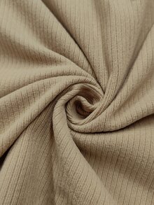 Rafferiza Women's Plush Patchwork Slim Fit Versatile Casual Daily Top - Khaki - View 4