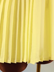 Amplova Women's Minimalist Pleated Sports Dress With Shorts Set - Yellow - View 11