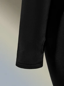 Amplova Women's Solid Color Long Sleeve Zipper Front Top And Flare Pants Sports Set - Black - View 7