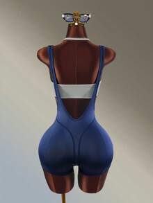 Amplova Women's Casual Bra And Sports Romper Set - Blue - View 1